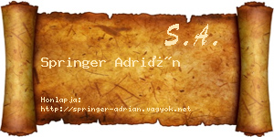 Springer Adrián névjegykártya